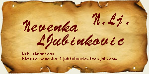 Nevenka LJubinković vizit kartica